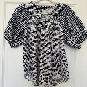 LOFT Women's Puff Sleeve Heart Print Blouse